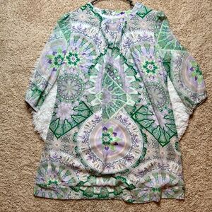 New York & Company Eva Mendes Limited Edition Dress | Large | Purple Green